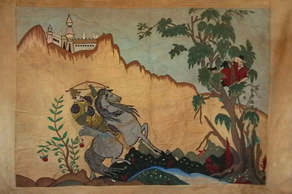 Панно "Илья Муромец поражает Соловья-раздойника" (1945 год). Фото: ВИЭМ