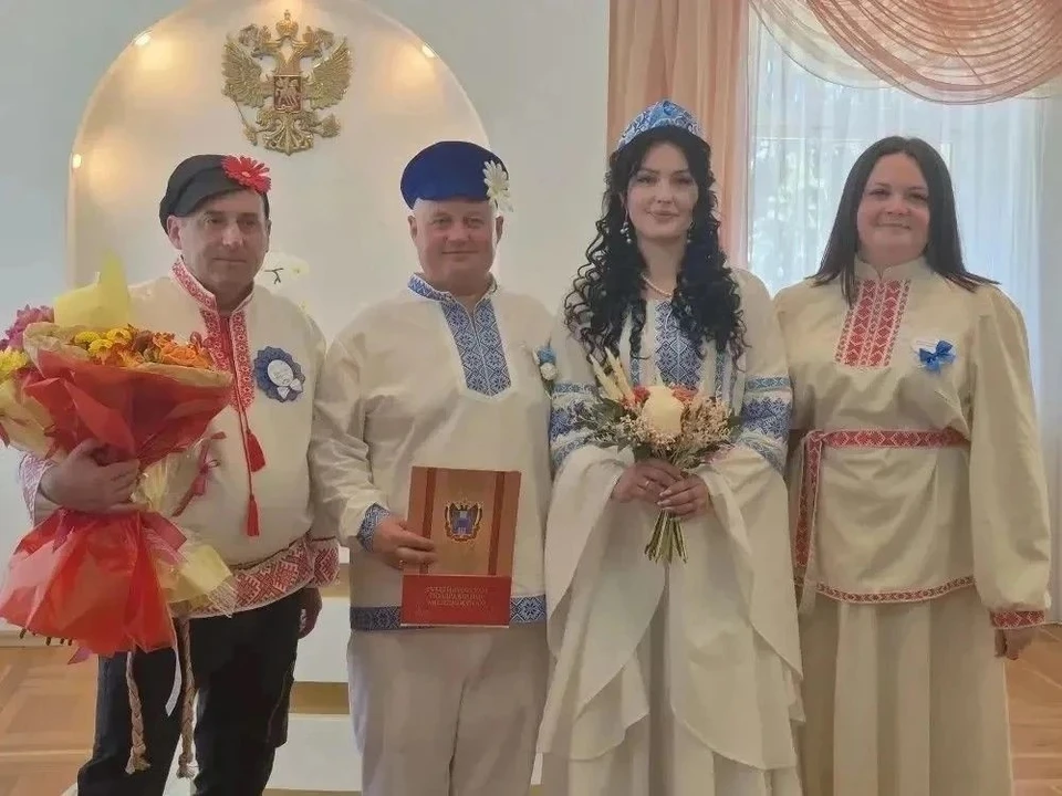 Под Ростовом сыграли свадьбу в русском стиле. Фото: ЗАГС по РО.