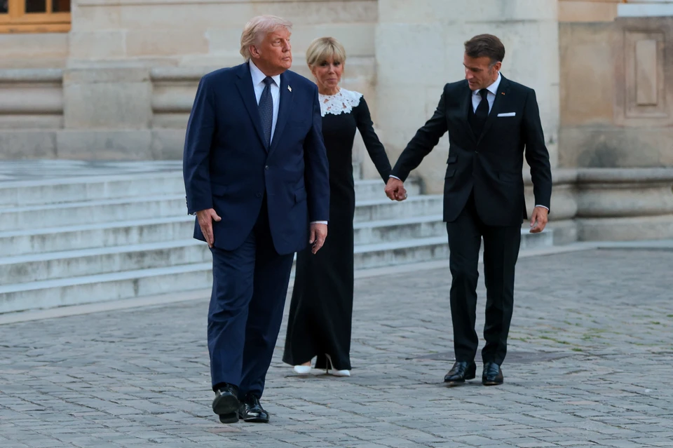 Президент США Дональд Трамп и лидер Франции Эммануэль Макрон