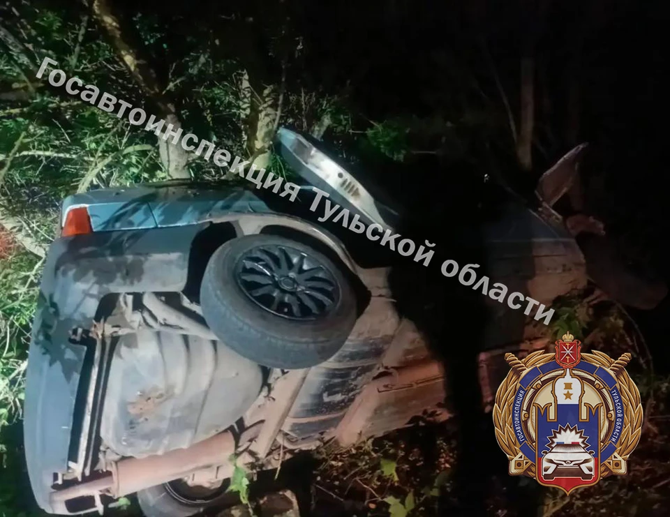 В опрокинувшемся в кювет автомобиле в Плавске Тульской области пострадала пассажирка