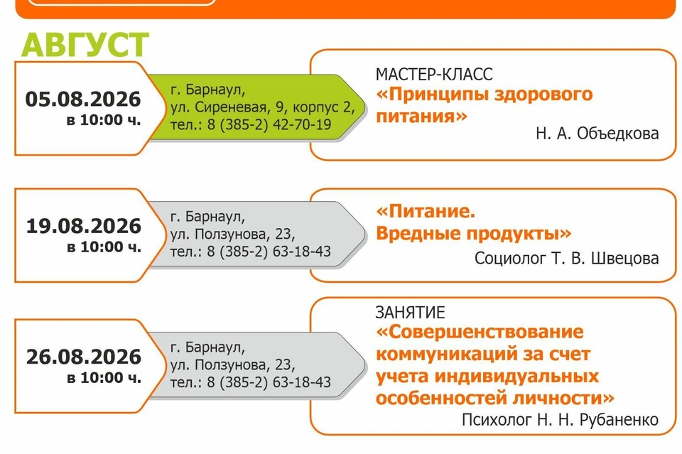 Расписание занятий