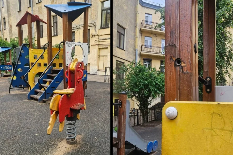 Прокуратура провела проверку и добилась демонтажа детской площадки. Фото: https://t.me/procspb