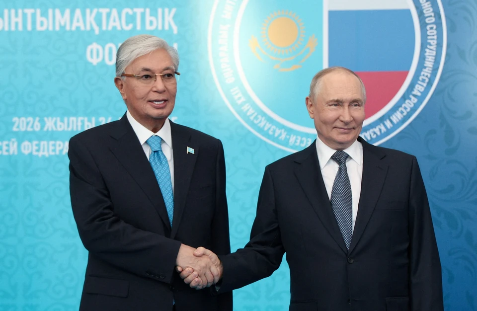 Президент Казахстана Касым-Жомарт Токаев и лидер России Владимир Путин