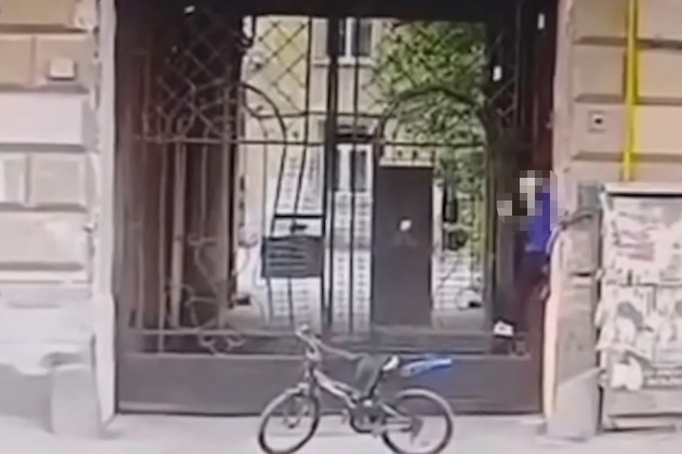 Запись с камер показала, как мальчик застрял в воротах в Петербурге и ему раздавило голову. Фото: скриншот видео
