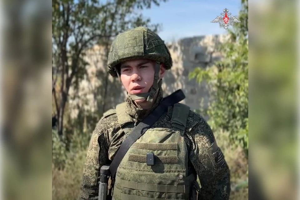 Боец "Бурый" участвовал в боях за освобождение Зоревки. Фото: Минобороны РФ