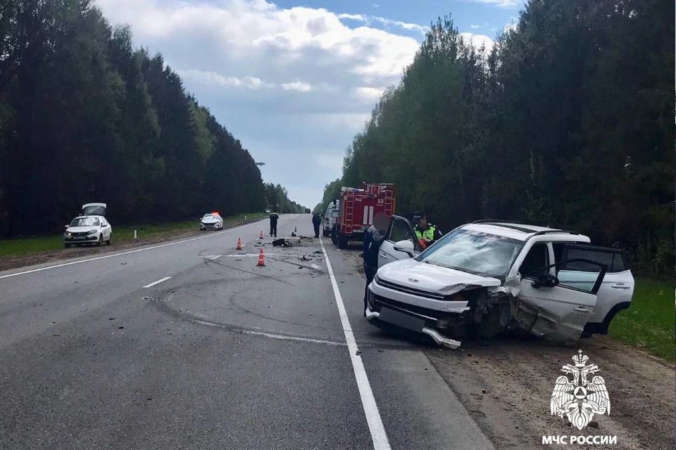 Фото с места смертельного ДТП. Фото: ГУ МЧС России по Тверской области