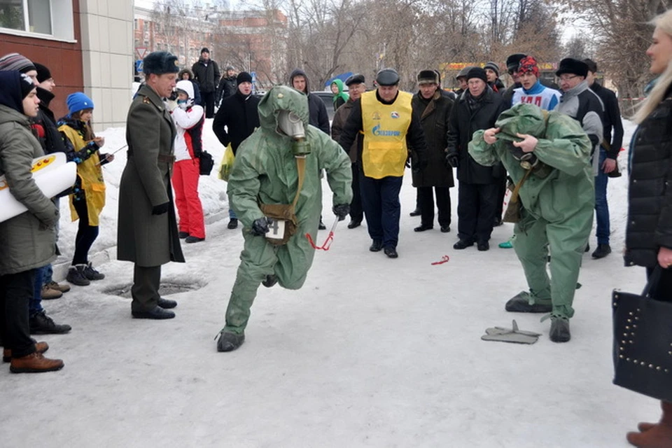 Эстафета в противогазах