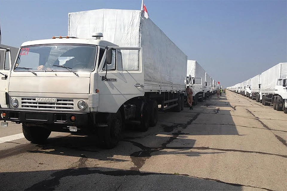 В составе гуманитарного конвоя в Украину отправились 287 грузовых автомобилей