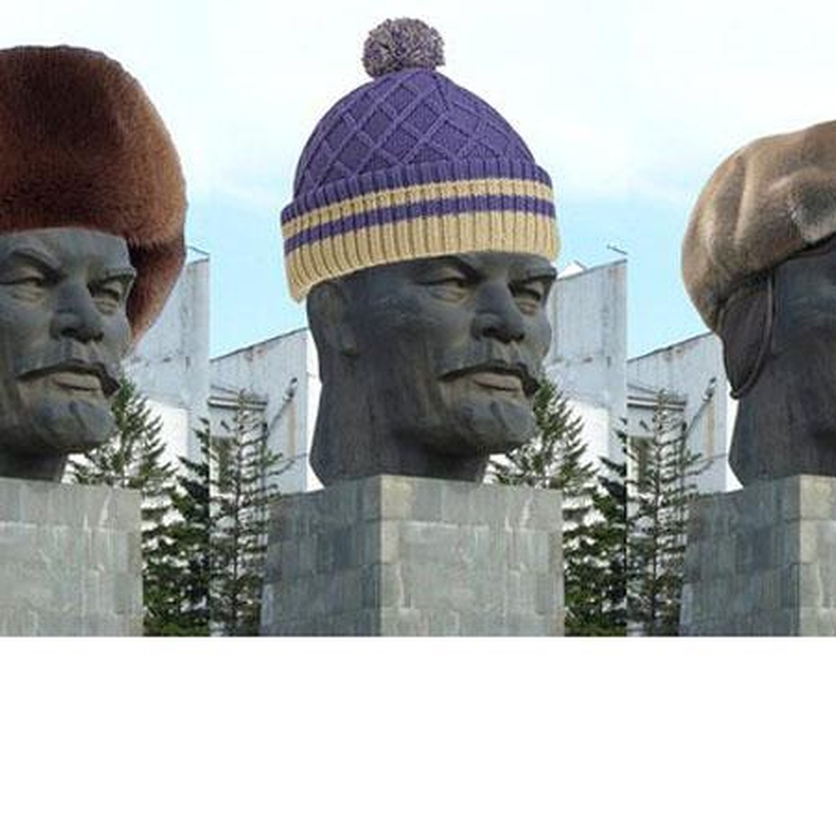 Голова Ленина в Улан-Удэ зимой