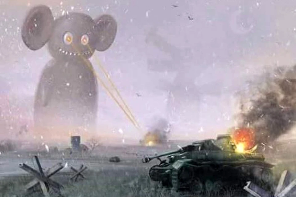 Ополченцы Донбасса явили в своем рисунке интернету ужасного зверя "Чебурашку"