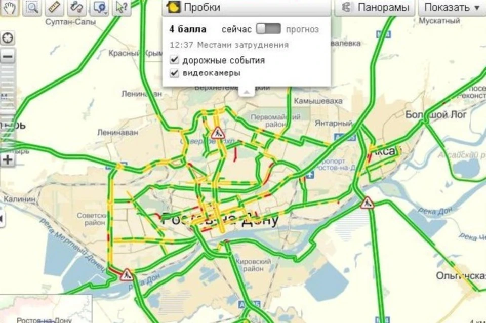 Карта пробок м4