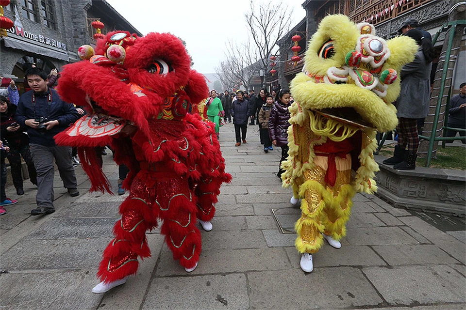 Празднование Нового года по восточному календарю в китайском Нанкине.