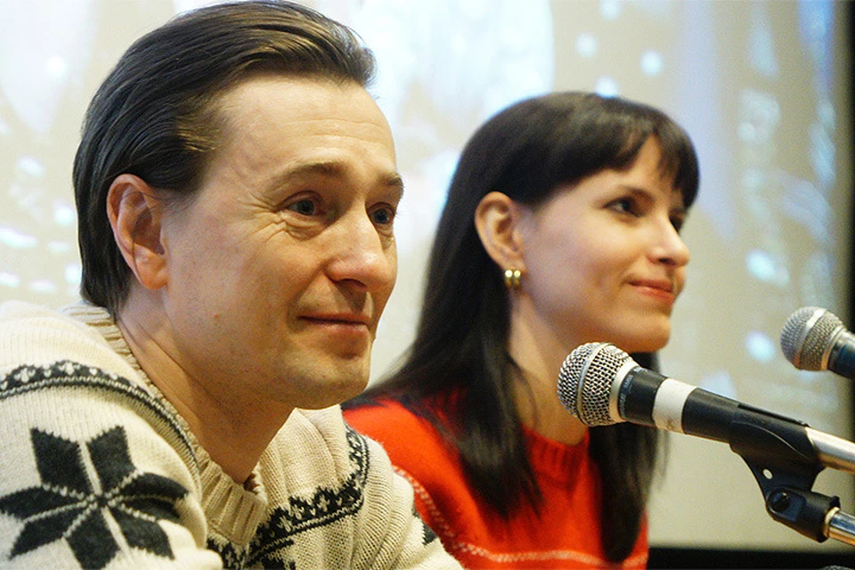 Актер Сергей Безруков и режиссер Анна Матисон на пресс-конференции, посвященной премьере фильма `Млечный путь.