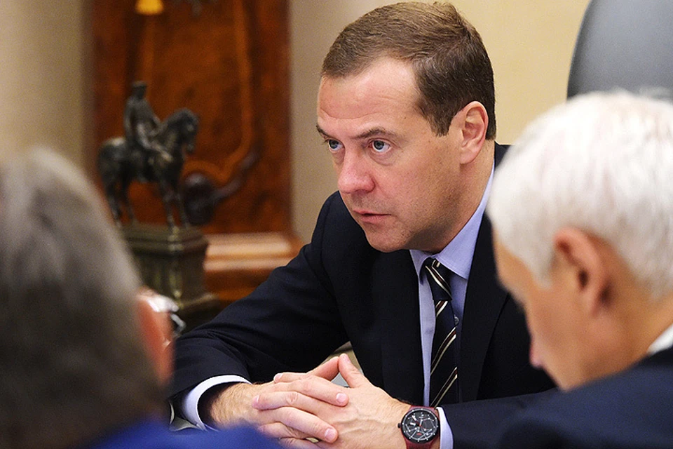 Премьер-министр Дмитрий Медведев на совещании, посвященном бюджетным расходам на сельское хозяйство на ближайшую трехлетку. ФОТО Александр Астафьев/пресс-служба правительства РФ/ТАСС