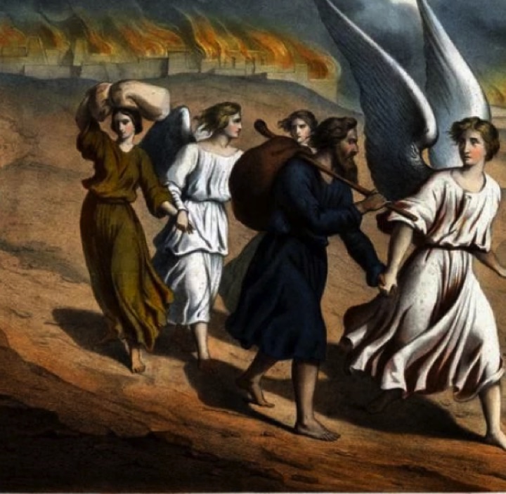 Лота спасли мужи-ангелы.