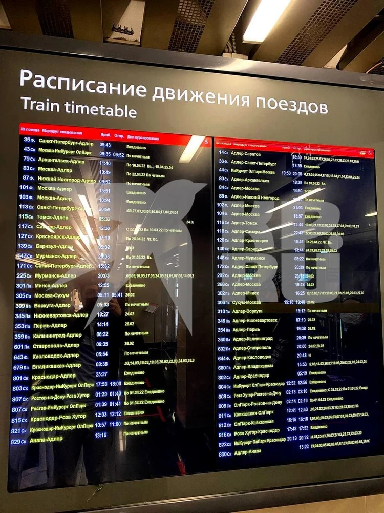 Расписание поездов краснодар москва